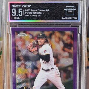 2023 Topps Chrome Logofractor Purple Refractor #15 Oneil Cruz /250 Arena Club